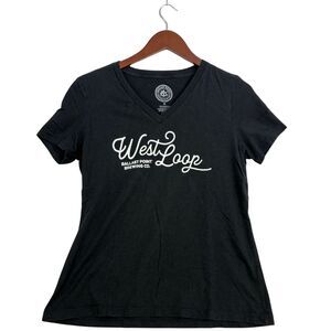 Ballast Point West Loop Brewing Co Womens M Black V Neck Beer Brewery T Shirt
